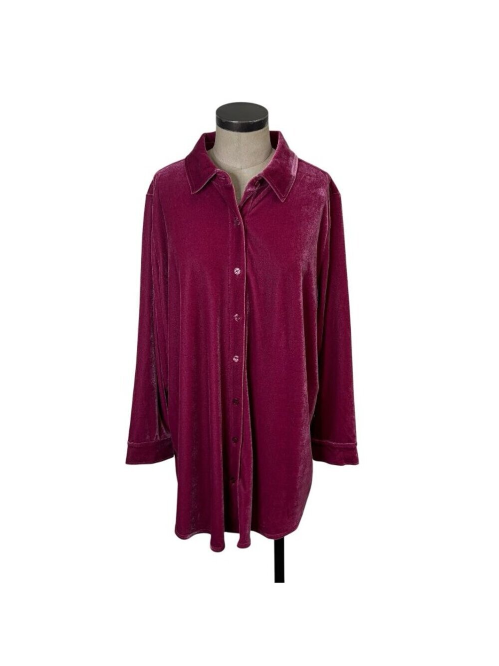Soft Surroundings Velvet Boyfriend Tunic Top 1X Pink